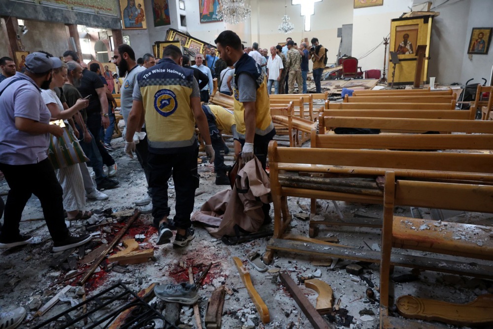 ISIS 자살 폭탄 테러범 22 개 살인 시리아 정교회에서 22 세